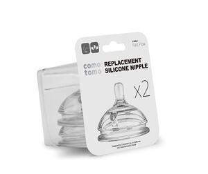 COMO TOMO |  SILICONE REPLACEMENT BOTTLE NIPPLE | 2 COUNT